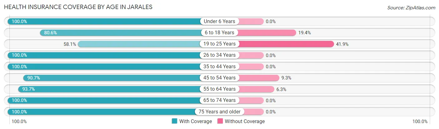 Health Insurance Coverage by Age in Jarales