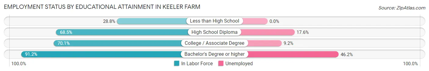 Employment Status by Educational Attainment in Keeler Farm