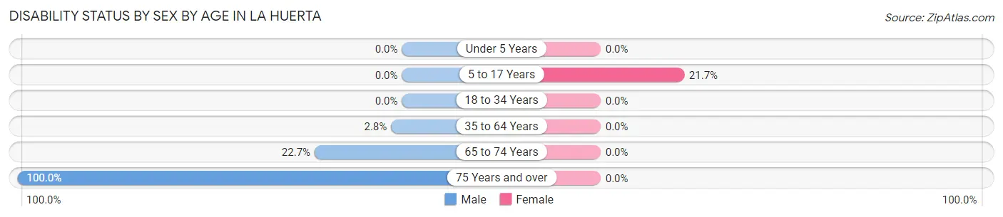 Disability Status by Sex by Age in La Huerta
