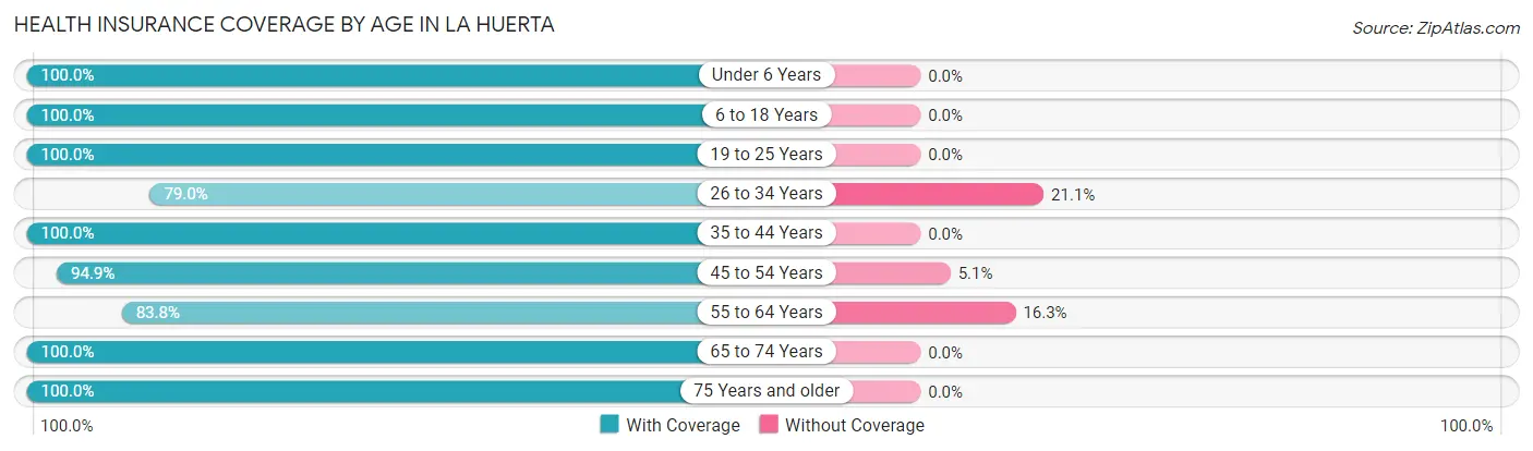 Health Insurance Coverage by Age in La Huerta