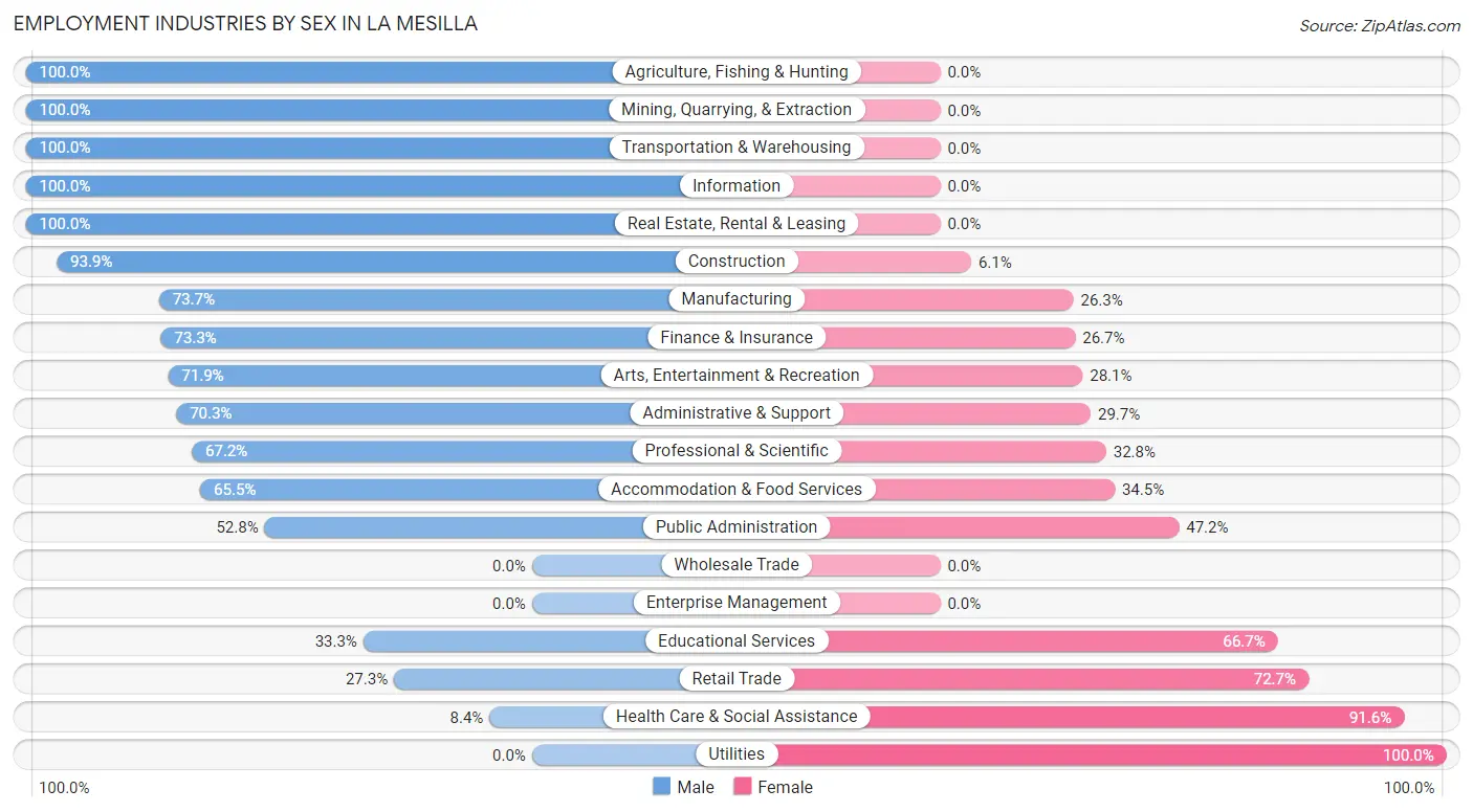 Employment Industries by Sex in La Mesilla