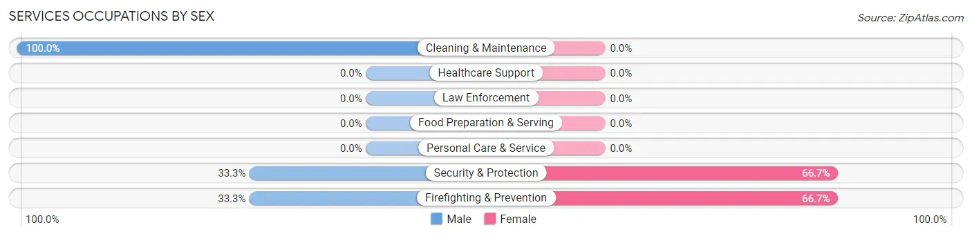 Services Occupations by Sex in La Puebla