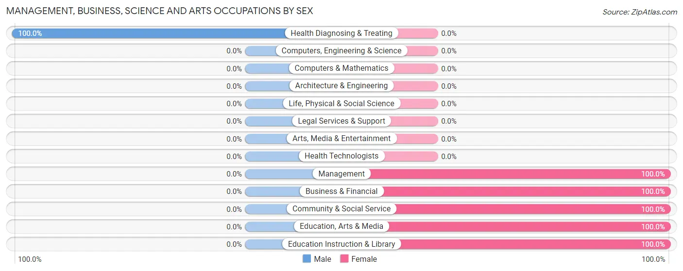 Management, Business, Science and Arts Occupations by Sex in La Villita