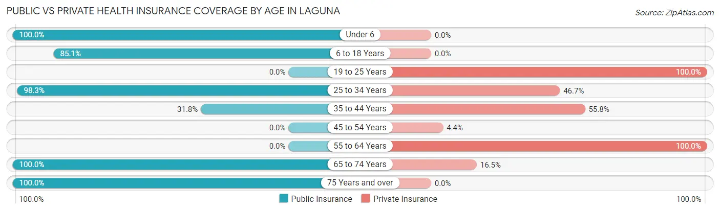Public vs Private Health Insurance Coverage by Age in Laguna