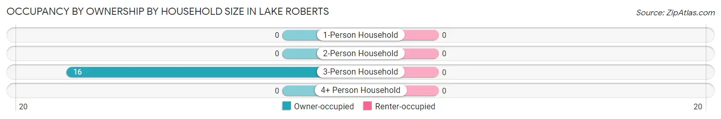 Occupancy by Ownership by Household Size in Lake Roberts