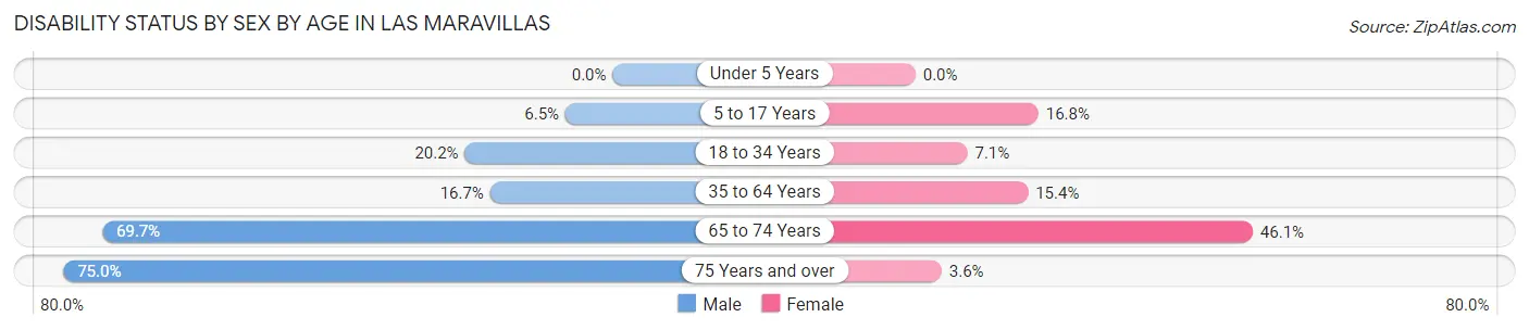 Disability Status by Sex by Age in Las Maravillas