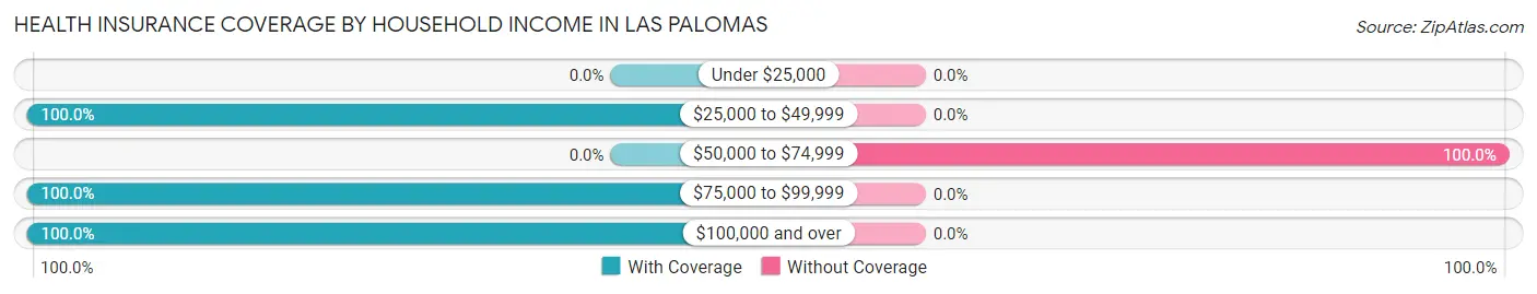 Health Insurance Coverage by Household Income in Las Palomas