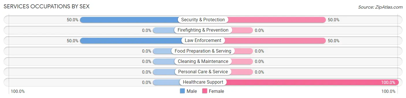 Services Occupations by Sex in Lemitar