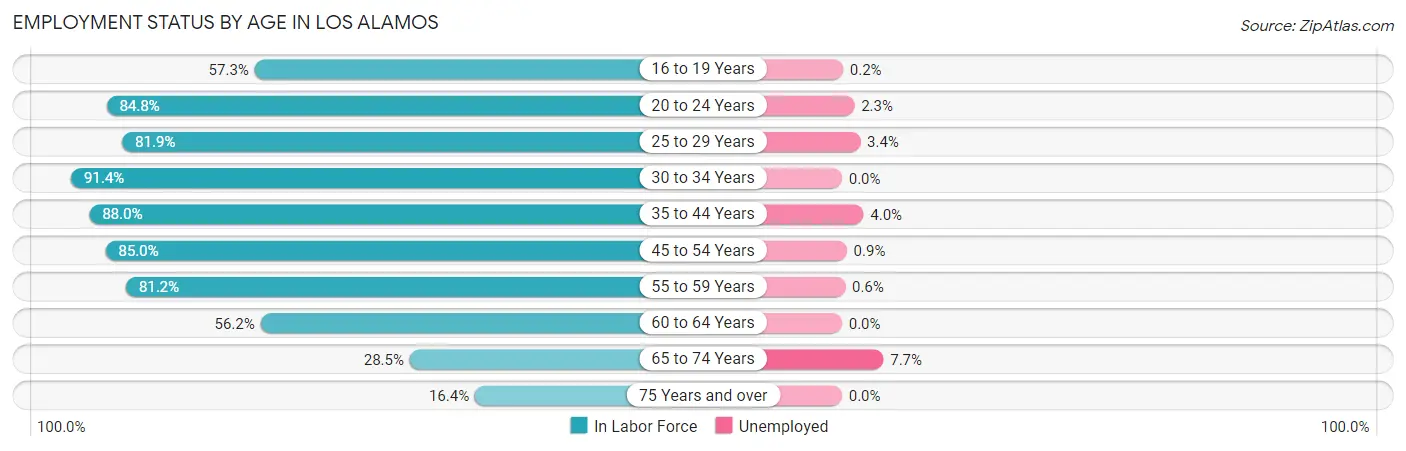 Employment Status by Age in Los Alamos