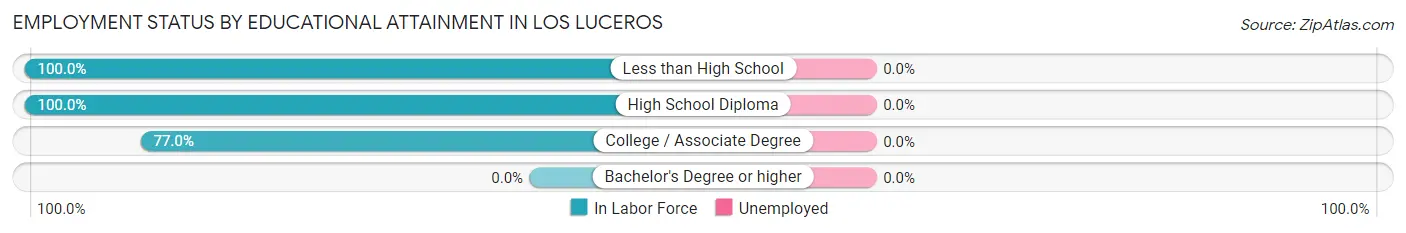 Employment Status by Educational Attainment in Los Luceros
