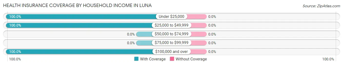Health Insurance Coverage by Household Income in Luna