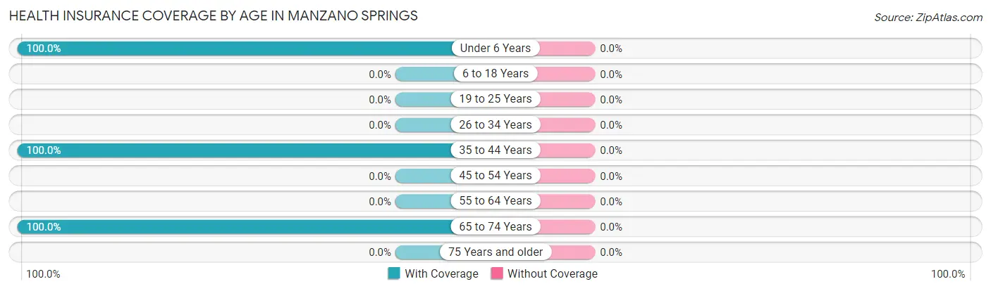Health Insurance Coverage by Age in Manzano Springs