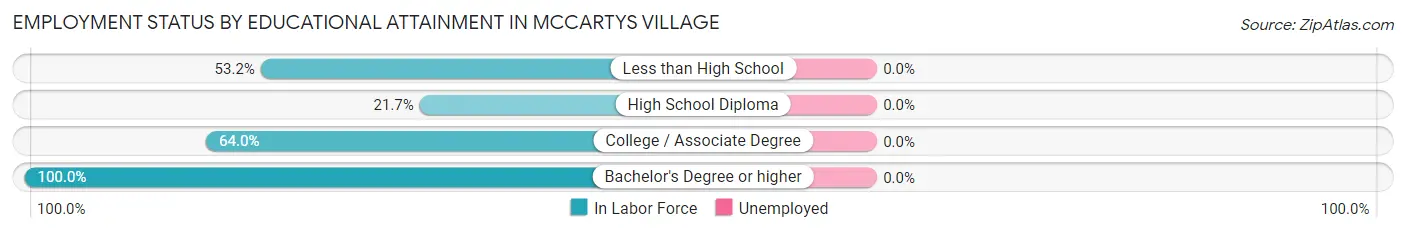 Employment Status by Educational Attainment in McCartys Village