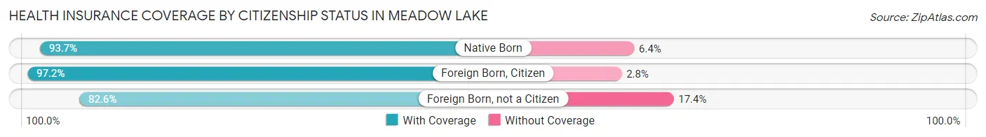 Health Insurance Coverage by Citizenship Status in Meadow Lake