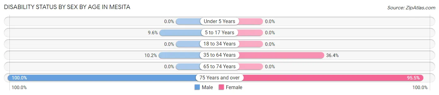 Disability Status by Sex by Age in Mesita