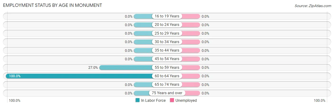 Employment Status by Age in Monument