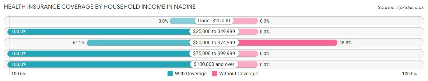 Health Insurance Coverage by Household Income in Nadine