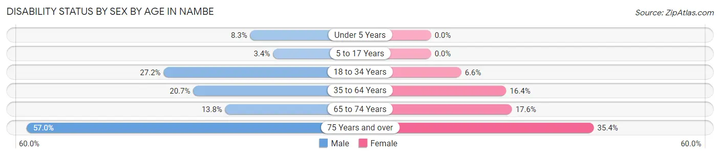 Disability Status by Sex by Age in Nambe