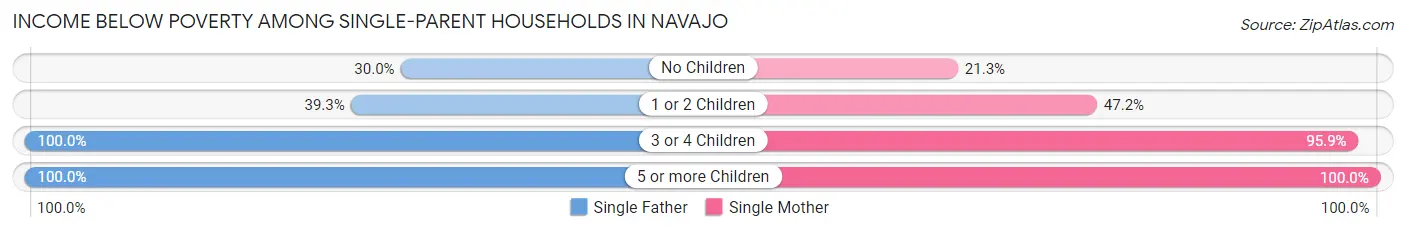 Income Below Poverty Among Single-Parent Households in Navajo