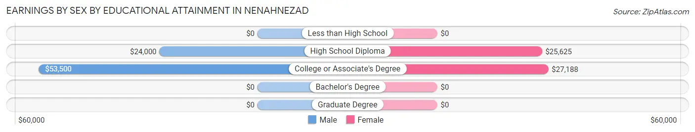 Earnings by Sex by Educational Attainment in Nenahnezad