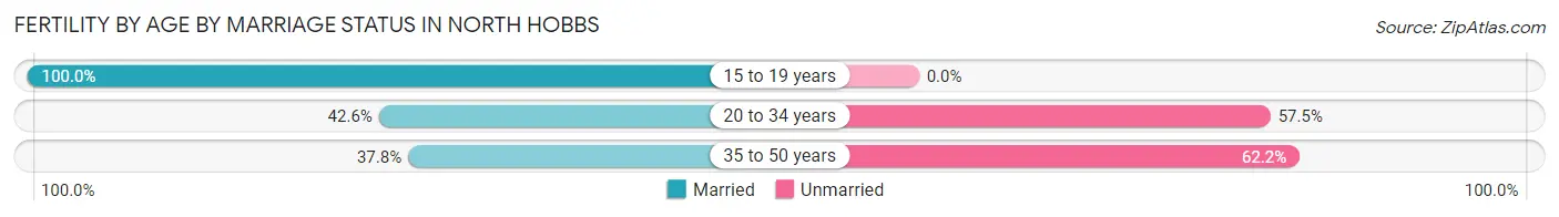 Female Fertility by Age by Marriage Status in North Hobbs