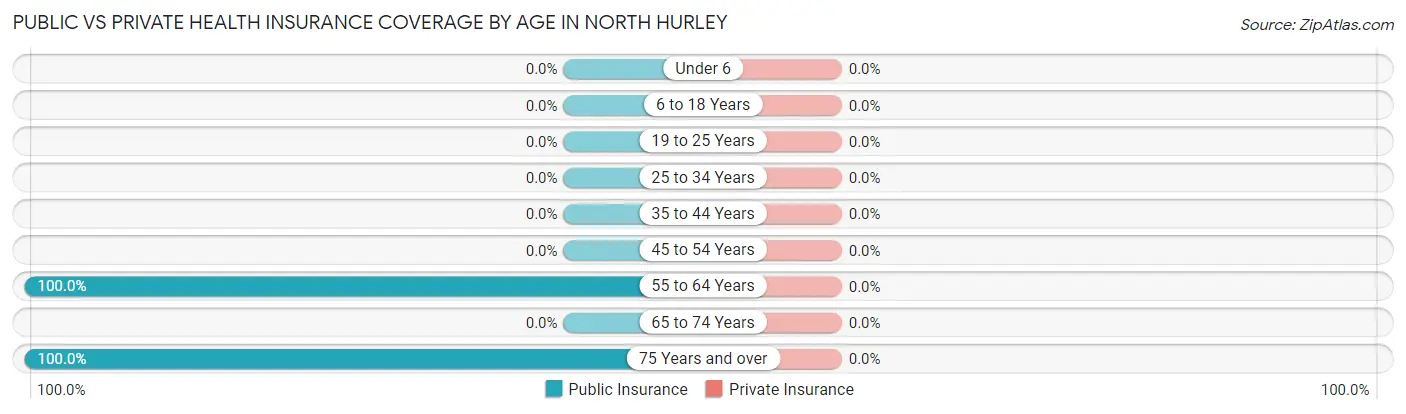 Public vs Private Health Insurance Coverage by Age in North Hurley