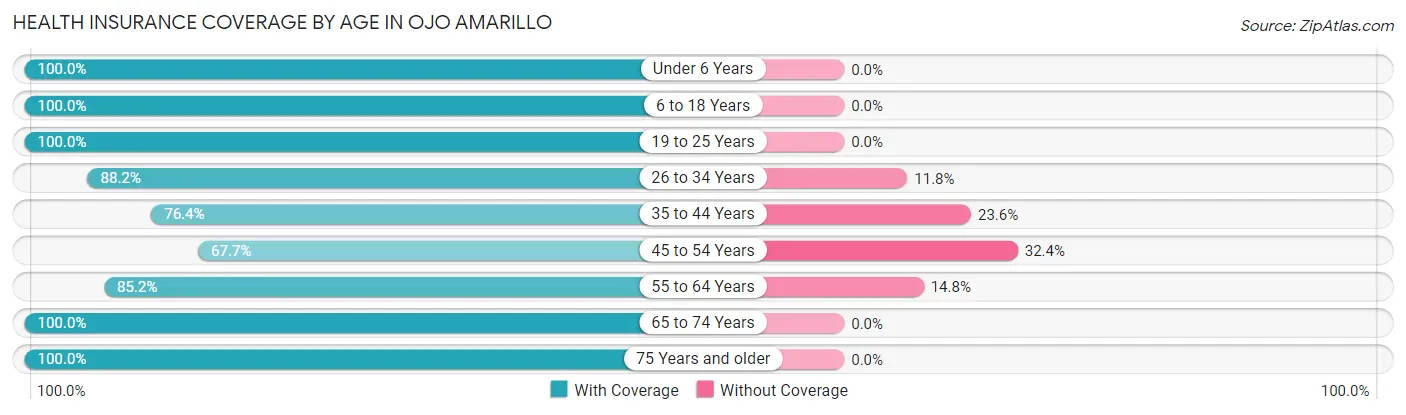 Health Insurance Coverage by Age in Ojo Amarillo