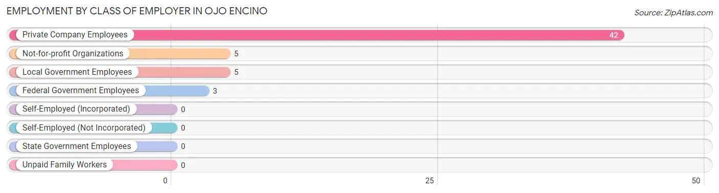 Employment by Class of Employer in Ojo Encino