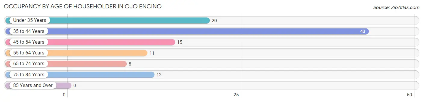 Occupancy by Age of Householder in Ojo Encino