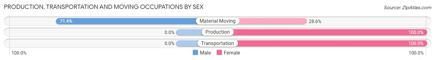 Production, Transportation and Moving Occupations by Sex in Peak Place