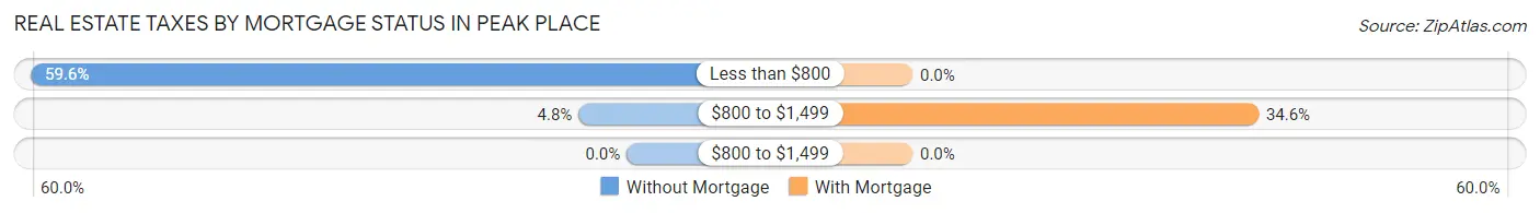 Real Estate Taxes by Mortgage Status in Peak Place