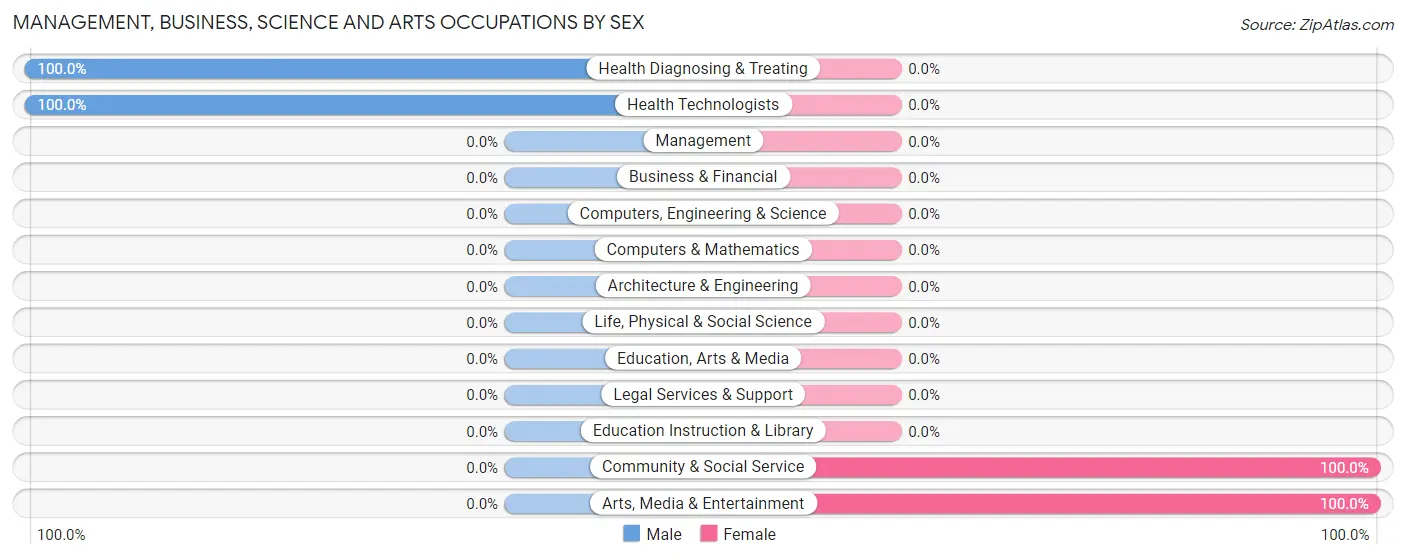 Management, Business, Science and Arts Occupations by Sex in Pecan Park