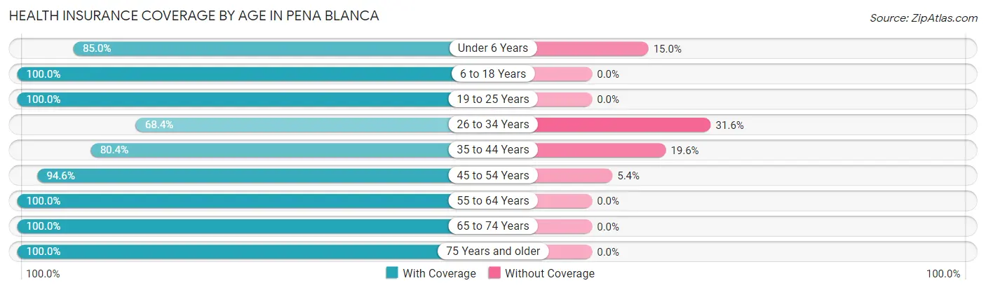 Health Insurance Coverage by Age in Pena Blanca