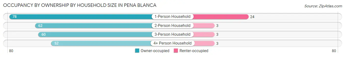 Occupancy by Ownership by Household Size in Pena Blanca