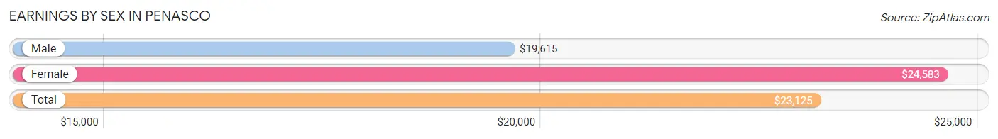 Earnings by Sex in Penasco