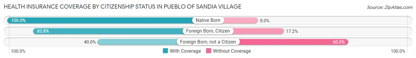 Health Insurance Coverage by Citizenship Status in Pueblo of Sandia Village