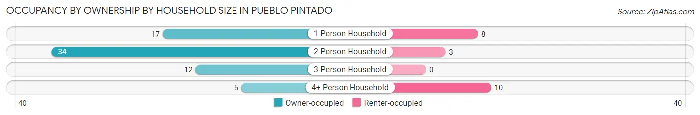 Occupancy by Ownership by Household Size in Pueblo Pintado