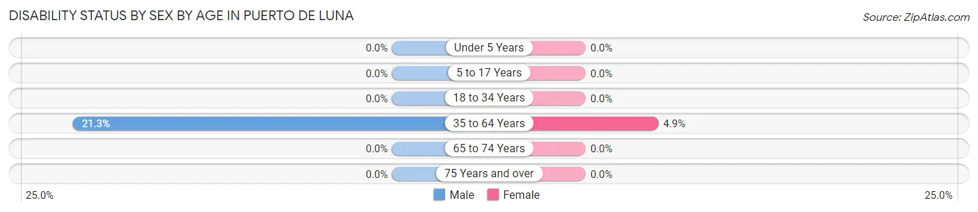 Disability Status by Sex by Age in Puerto de Luna