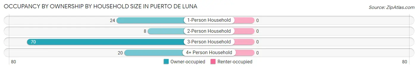 Occupancy by Ownership by Household Size in Puerto de Luna