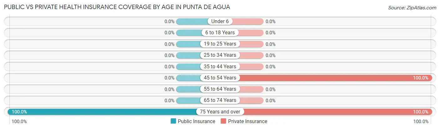 Public vs Private Health Insurance Coverage by Age in Punta de Agua