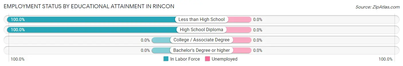 Employment Status by Educational Attainment in Rincon