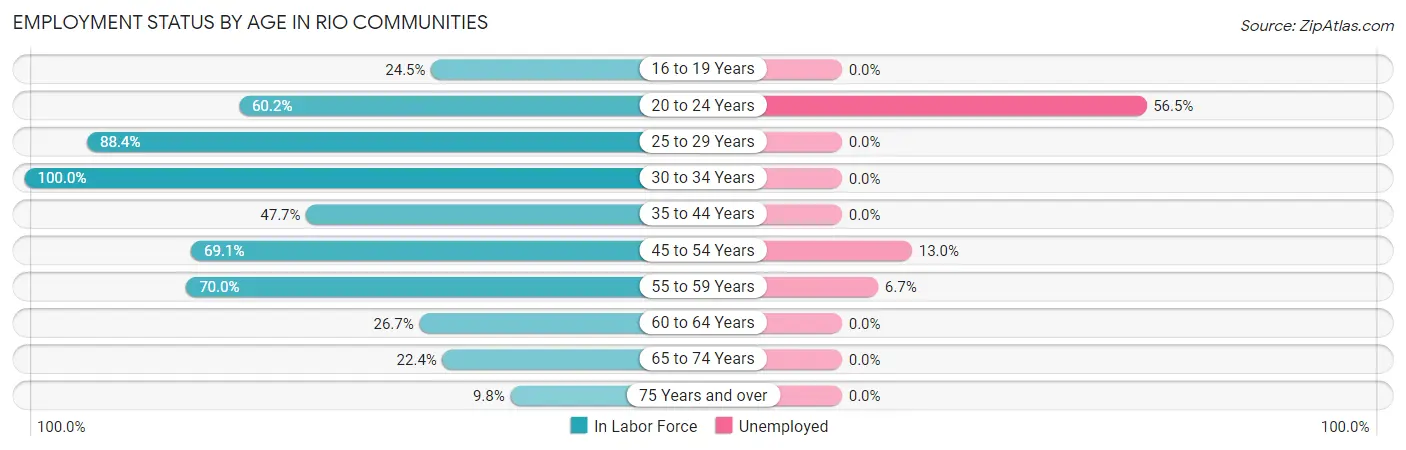 Employment Status by Age in Rio Communities