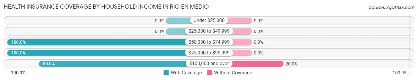 Health Insurance Coverage by Household Income in Rio en Medio