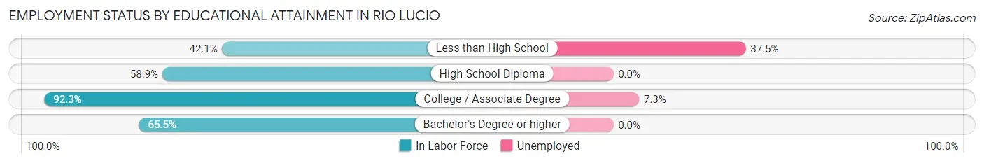 Employment Status by Educational Attainment in Rio Lucio