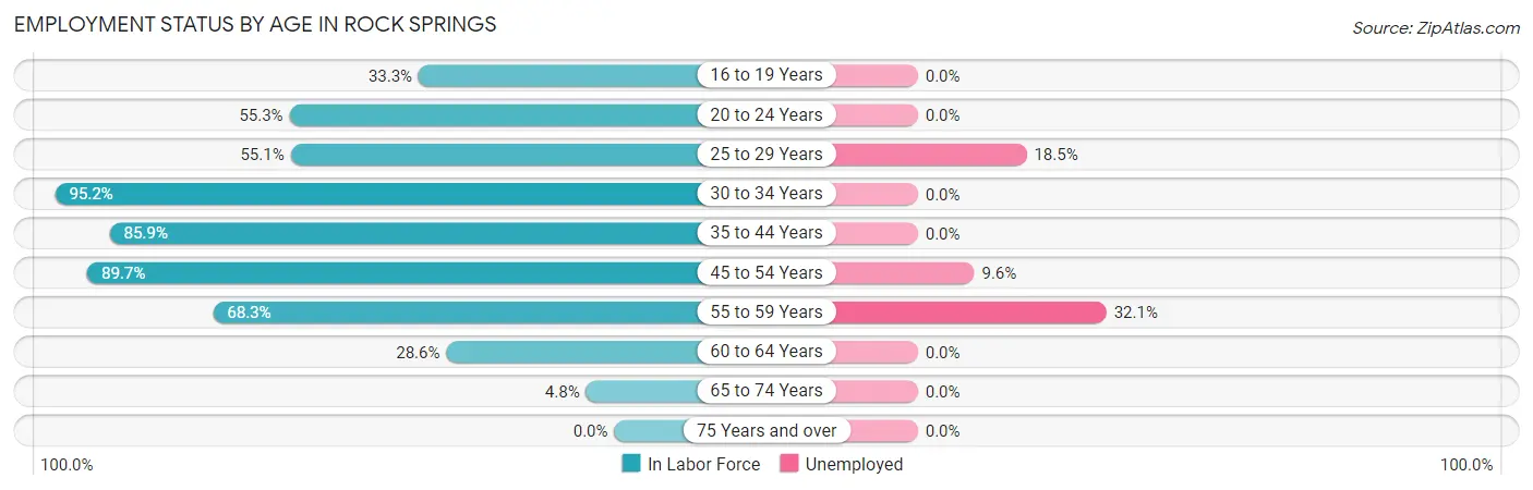 Employment Status by Age in Rock Springs