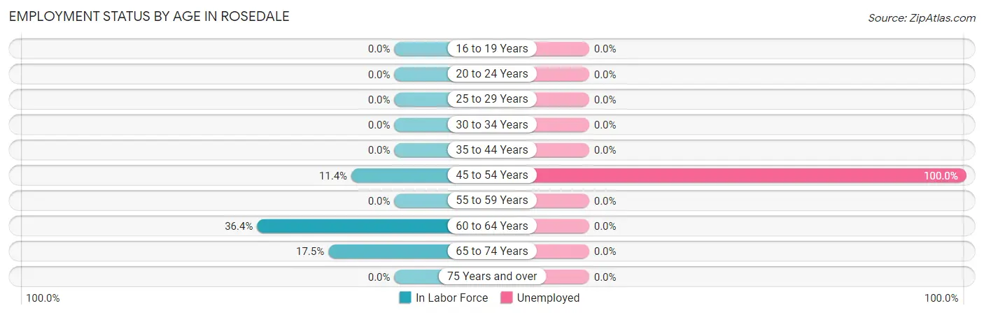 Employment Status by Age in Rosedale