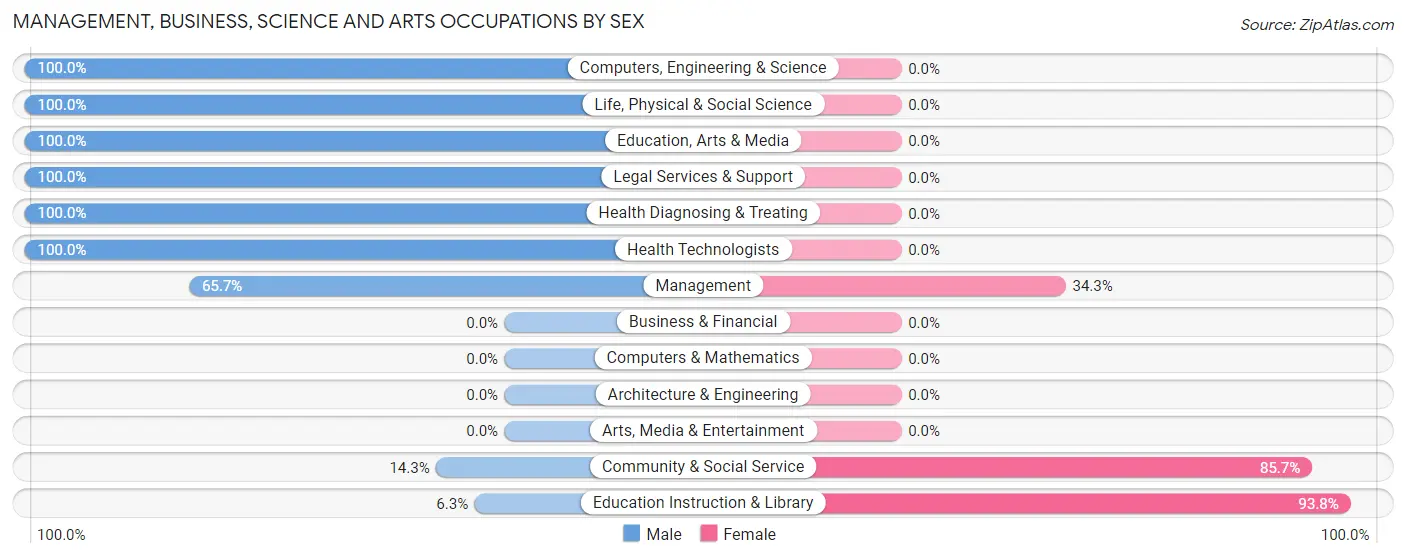 Management, Business, Science and Arts Occupations by Sex in Roy