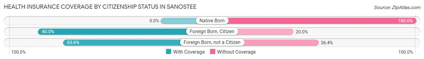 Health Insurance Coverage by Citizenship Status in Sanostee