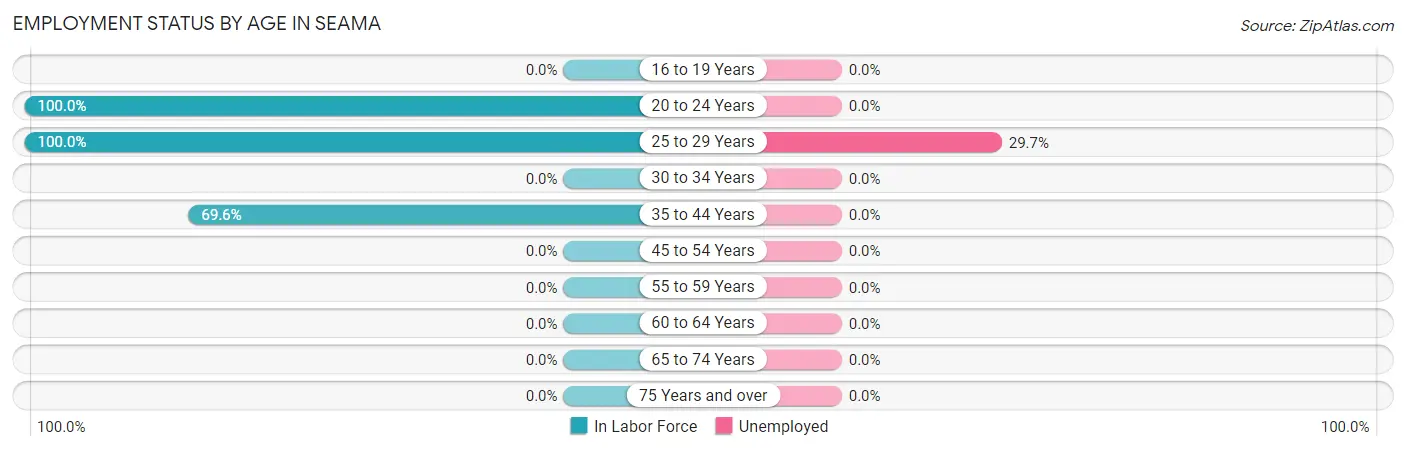 Employment Status by Age in Seama