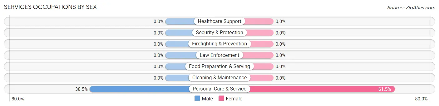 Services Occupations by Sex in Seama